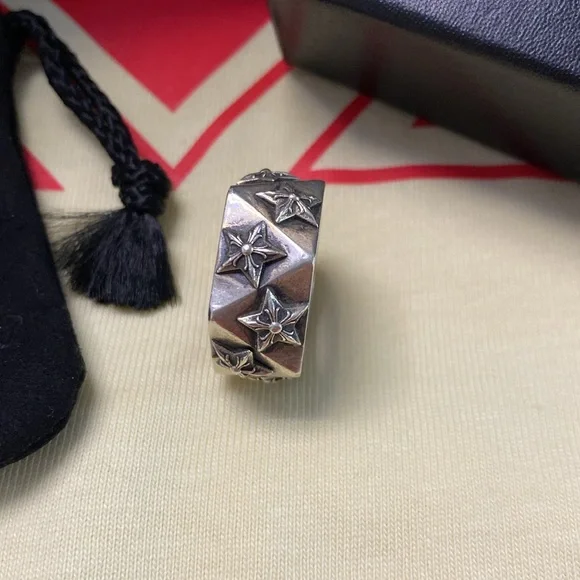 Chrome Hearts Pentagram Design Silver Ring Men - Picture 5 of 6